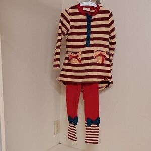 Charming Striped Kids Matching Set with Bow Accents